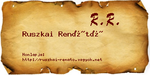 Ruszkai Renátó névjegykártya